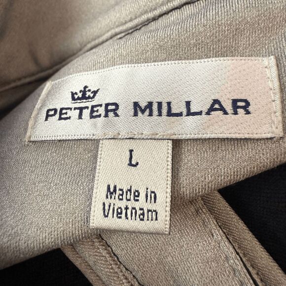 Peter Millar Men's Austin Logo Quarter Zip Pullover Sweatshirt Black Size Large - Picture 5 of 10